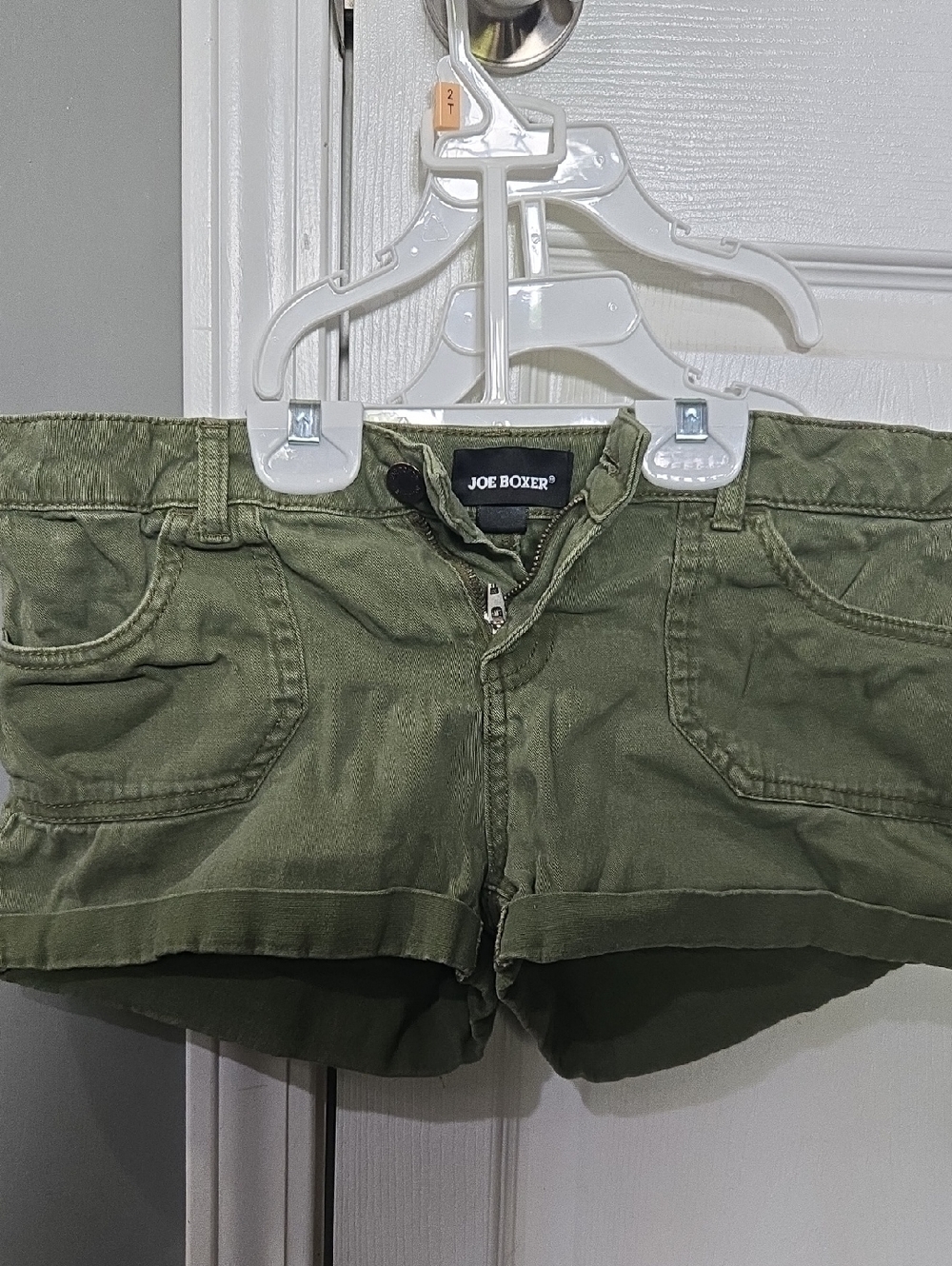 Joe Boxer Olive Green Cargo-Style Cotton Shorts